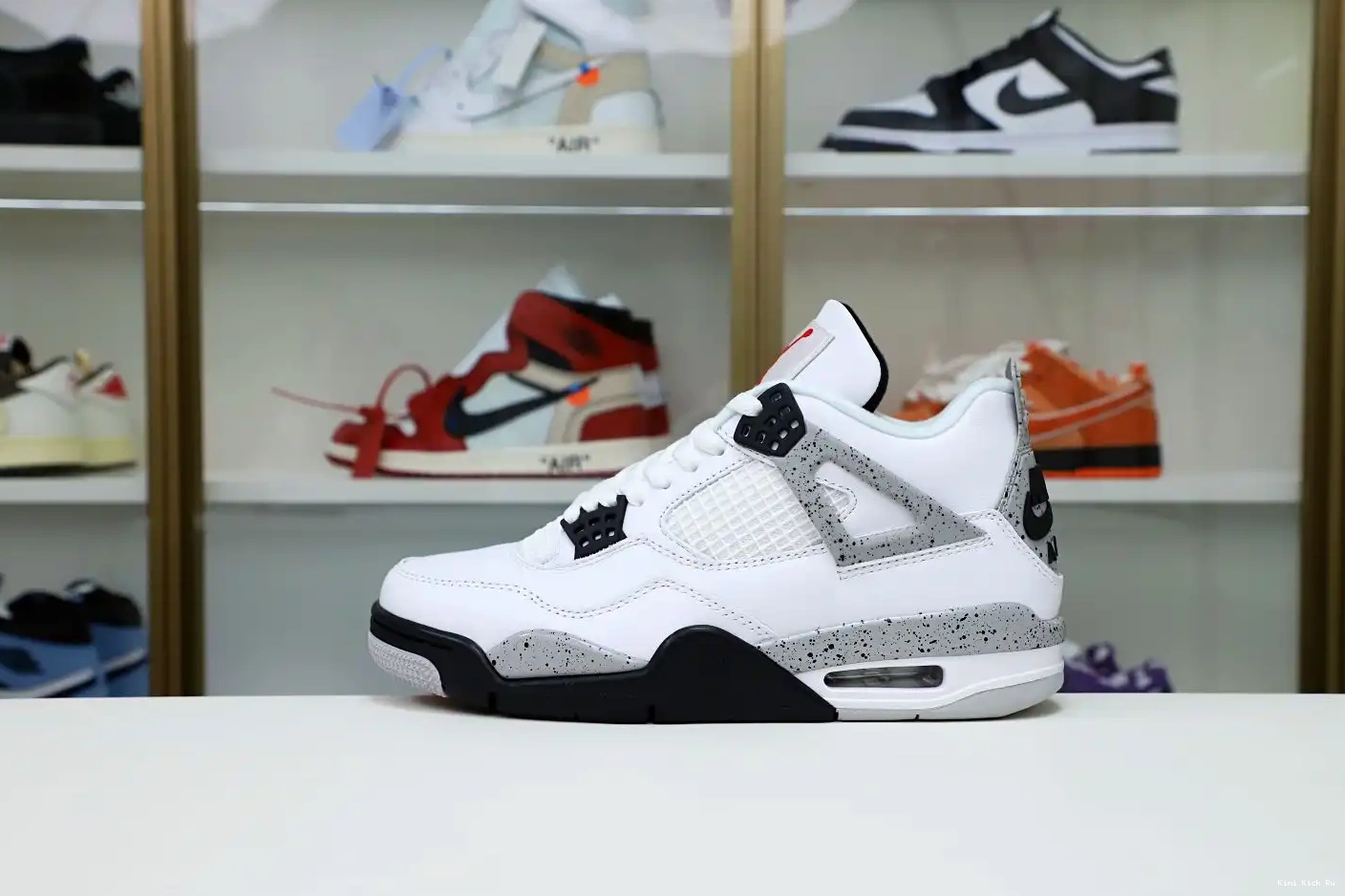 White Jordan 4 Kimikick Retro Air Cement 0328